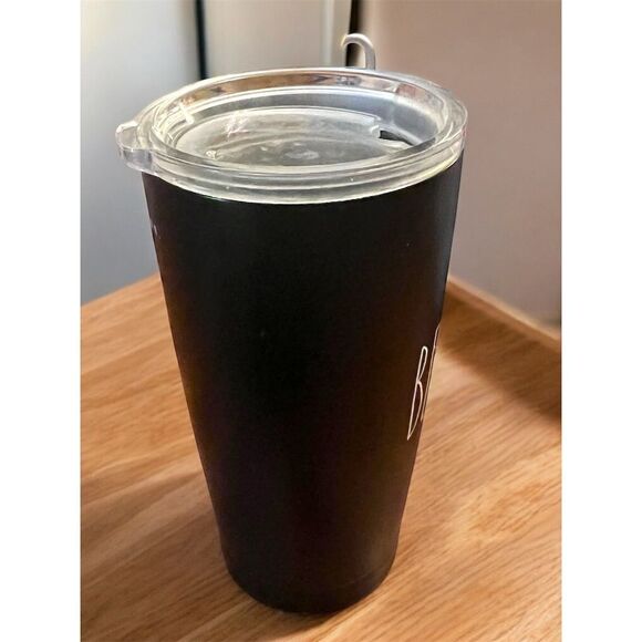 Rae Dunn Believe in Magic 17 oz Black Insulated Tumbler Double-Walled Vacuum - Picture 5 of 7